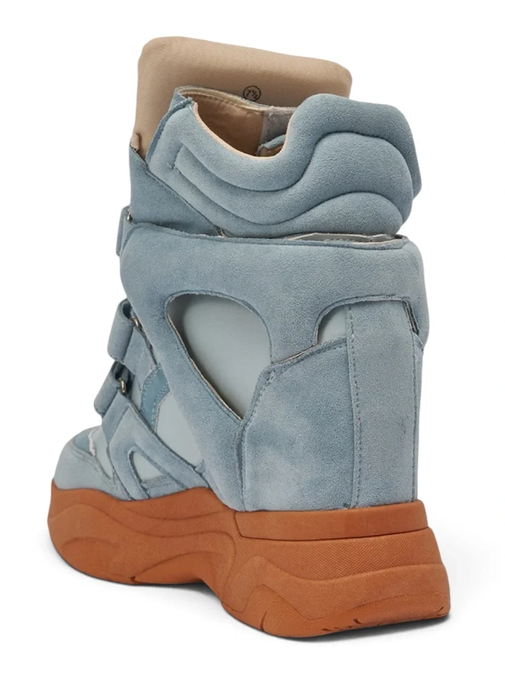 MARANTO BLUE WEDGE FAUX SUEDE SNEAKER